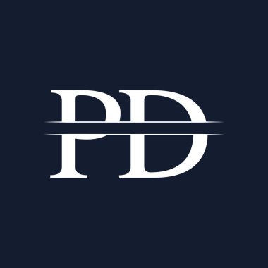 İlk Monogram Harf Pd Logo Tasarım Vektör Şablonu. Pd Harf Logosu Tasarımı