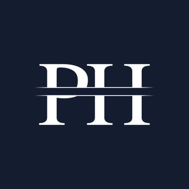 İlk Monogram Harf Logosu Tasarım Vektör Şablonu. Ph Harf Logosu Tasarımı
