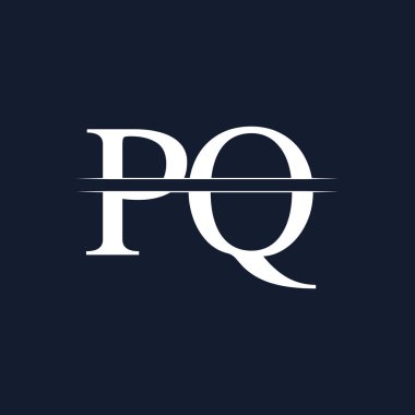 İlk Monogram Harfi Pq Logo Tasarım Vektör Şablonu. Pq Harfi Logo Tasarımı