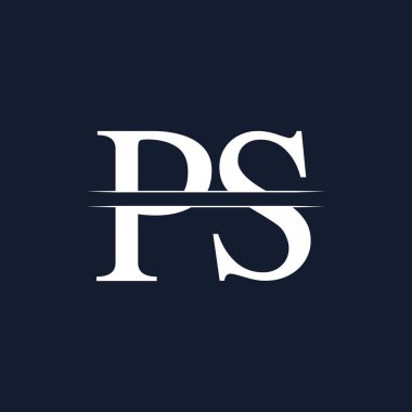 İlk Monogram Harf P Logosu Tasarım Vektör Şablonu. Ps Harf Logo Tasarımı
