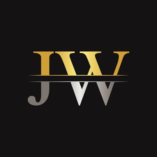 Jw文字タイプロゴデザインベクトルテンプレート アブストラクトレター Jwロゴデザイン — ストックベクタ