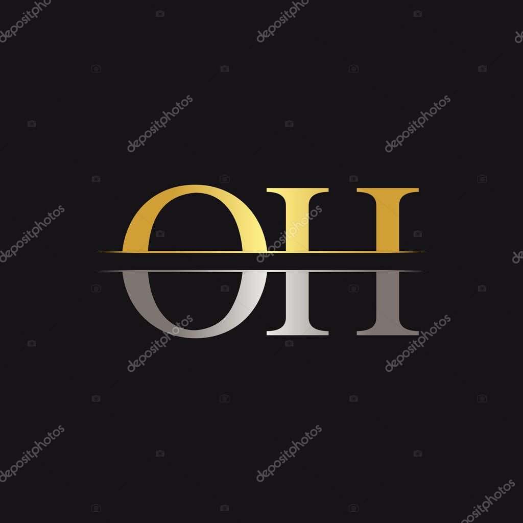 Initial Monogram Letter OH Logo Design Vector Template. OH Letter Logo Design