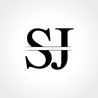 İlk Harf Sj Logo Tasarım Vektör Şablonu. Sj Harf Logo Tasarımı