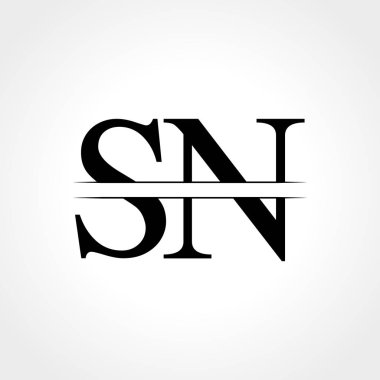 İlk Harf Sn Logo Tasarım Vektör Şablonu. Sn Harf Logo Tasarımı
