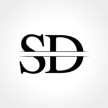İlk Harf Sd Logo Tasarım Vektör Şablonu. Sd Harf Logosu Tasarımı