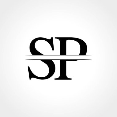 İlk Harf Sp Logo Tasarım Vektör Şablonu. Sp Harf Logosu Tasarımı