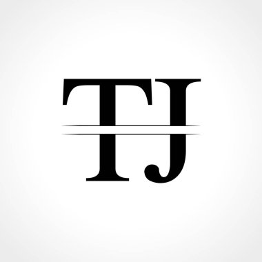 İlk Harf Tj Logo Tasarım Vektör Şablonu. Bağlı Tipografi Tj Harf Logosu Tasarımı