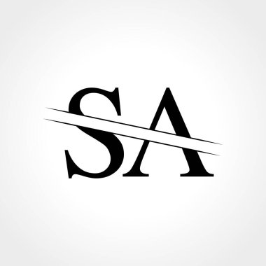 İlk Harf Sa Logo Tasarım Vektör Şablonu. Sa Letter Logo Tasarımı