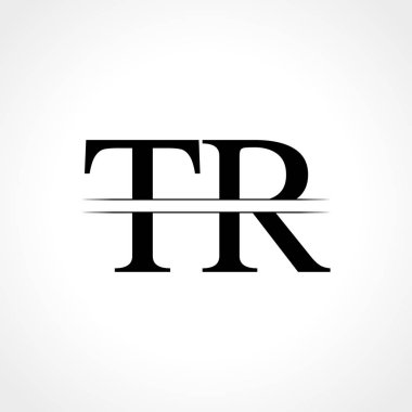 İlk Harf Tr Logo Tasarım Vektör Şablonu. Bağlı Typography Tr Harf Logo Tasarımı
