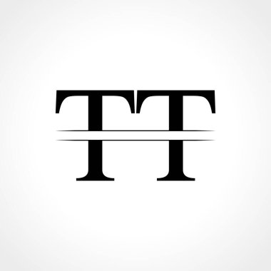 İlk Harf TT Logo Tasarım Vektör Şablonu. Bağlı Typography Tt Harf Logosu Tasarımı