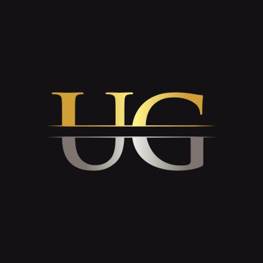 İlk Harf Ug Logo Tasarım Vektör Şablonu. Çirkin Harf Logosu Tasarımı
