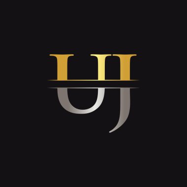 İlk Harf Uj Logo Tasarım Vektör Şablonu. Uj Harf Logosu Tasarımı