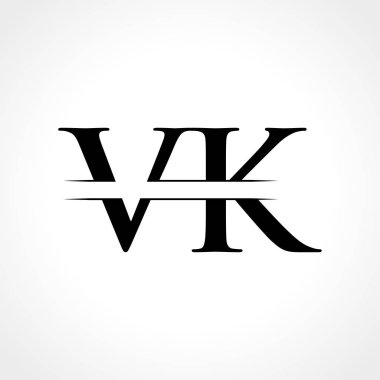 Siyah Renkli Yaratıcı Vk Logo Vektör Şablonu. Vk Logo Tasarımı