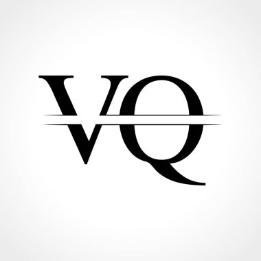 Siyah Renkli Yaratıcı Harf Vq Logo Vektör Şablonu. Vq Logo Tasarımı