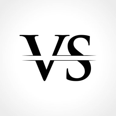 Siyah Renkli Yaratıcı Harf Logo Vektör Şablonu. Vs Logo Tasarımı