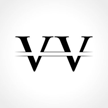 Siyah Renkli Yaratıcı Harf Vv Logo Vektör Şablonu. Vv Logo Tasarımı