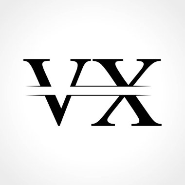 Siyah Renkli Yaratıcı Vx Logo Vektör Şablonu. Vx Logo Tasarımı