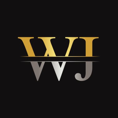 Baş harfleri WJ Bağlı Logo. Yaratıcı Harf Wj Logo Tasarım Vektörü Şablonu