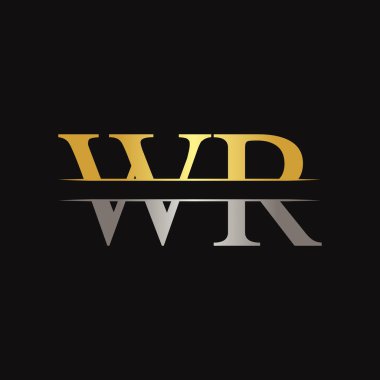 Baş harfler birbirine bağlanmış logo. Yaratıcı Harf Wr Logo Tasarım Vektör Şablonu