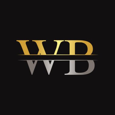 Baş harfler birbirine bağlanmış logo. Yaratıcı Harf Wb Logo Tasarım Vektör Şablonu