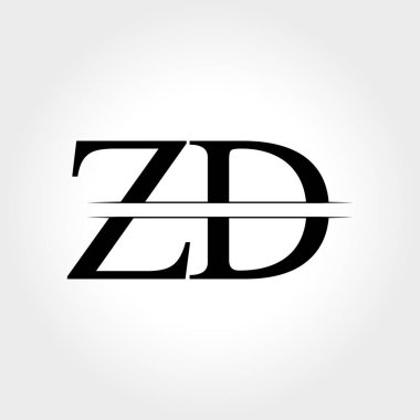 Baş Zd Logo Tasarım Vektör Şablonu. Yaratıcı Harf Zd İş Logo Vektörü İllüstrasyonu