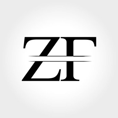 Baş Zf Logo Tasarım Vektör Şablonu. Yaratıcı Harf Zf İş Logo Vektörü İllüstrasyonu