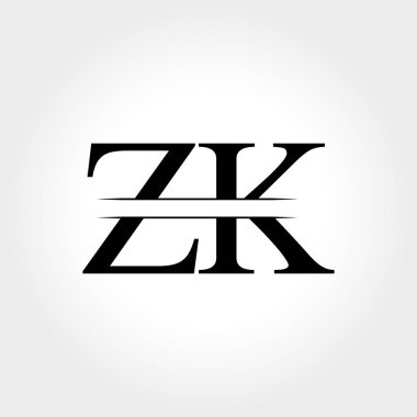 İlk Zk Logo Tasarım Vektör Şablonu. Yaratıcı Harf Zk İş Logo Vektörü İllüstrasyonu