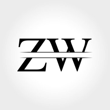 İlk Zw Logo Tasarım Vektör Şablonu. Yaratıcı Harf Zw İş Logo Vektörü İllüstrasyonu