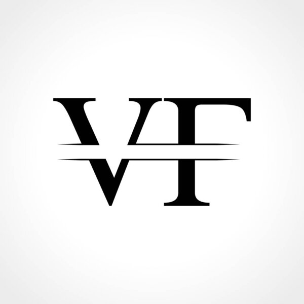 Creative Letter VF Logo Vector Template With Black Color. VF Logo Design