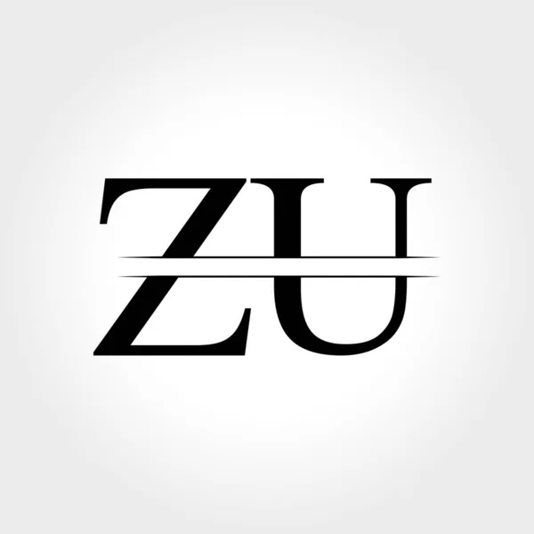 初期のZuロゴデザインベクトルテンプレート クリエイティブレター Business Logoベクトルイラスト — ストックベクタ