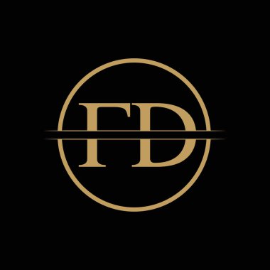 Fd harfi Tip Logo Tasarım Şablonu. Soyut Harf FD logosu Tasarımı
