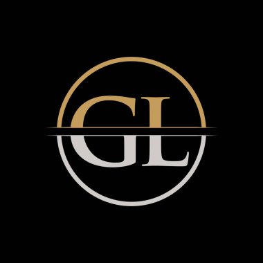 GL harfi Tip Logo Tasarım Şablonu. İlk Harf GL logo tasarımı