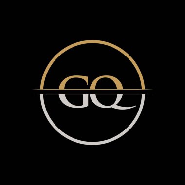 GQ harfi Tip Logo Tasarım Şablonu. İlk Harf GQ logo tasarımı