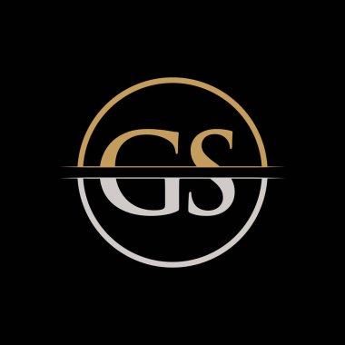 GS harfi Tip Logo Tasarım Şablonu. İlk Harf GS logo tasarımı