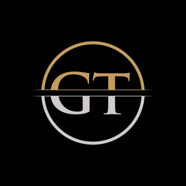 GT harfi Tip Logo Tasarım Şablonu. İlk Harf GT logo tasarımı