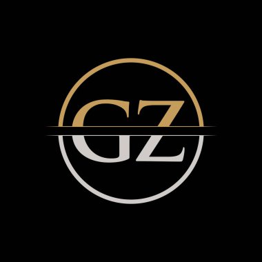 GZ harfi Tip Logo Tasarım Şablonu. İlk Harf GZ logo tasarımı