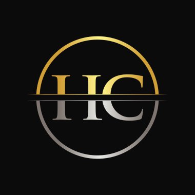 Hc harfi Tip Logo Tasarım Şablonu. Soyut Harf Hc logo Tasarımı