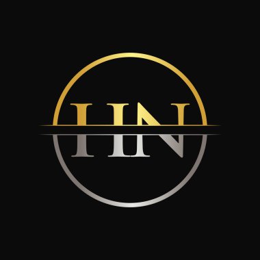 Hn harfi Tip Logo Tasarım Şablonu. Soyut Harf Hn logosu Tasarımı