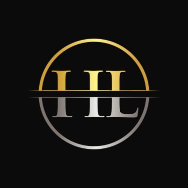 Hl harfi Tip Logo Tasarım Şablonu. Soyut Harf HI logosu Tasarımı