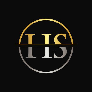 Hs harfi Tip Logo Tasarım Şablonu. Soyut Harf Hs logo Tasarımı