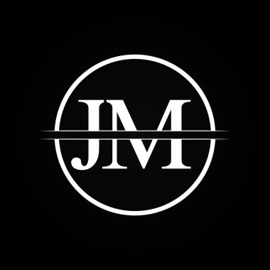 Jm harfi Tip Logo Tasarım Şablonu. Soyut Harf Jm logo Tasarımı