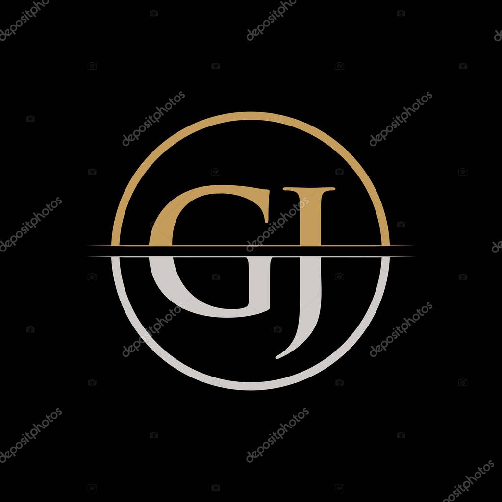 Gj Letter Type Logo Design Vector Template Initial Letter Gj Logo Design Larastock
