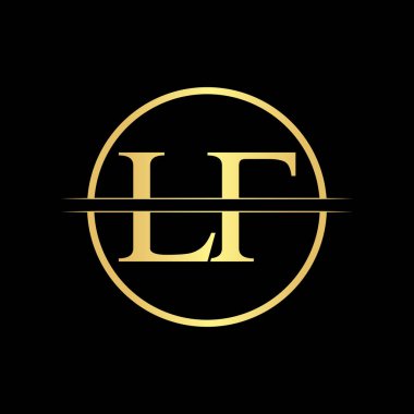 İlk Lf harfi Logo Tasarım Şablonu. Soyut Harf Logosu Tasarımı
