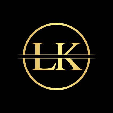 İlk Lk harfi Logo Tasarım Şablonu. Soyut Harf Lk logosu Tasarımı