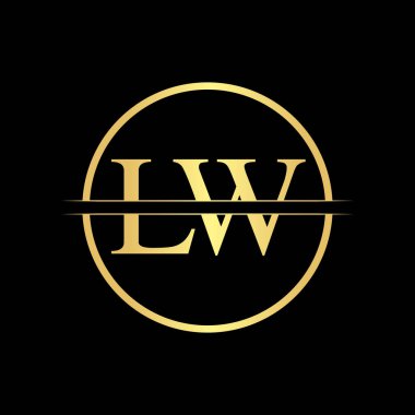 İlk LW harfi Logo Tasarım Şablonu. Soyut Harf Düşük Logo Tasarımı