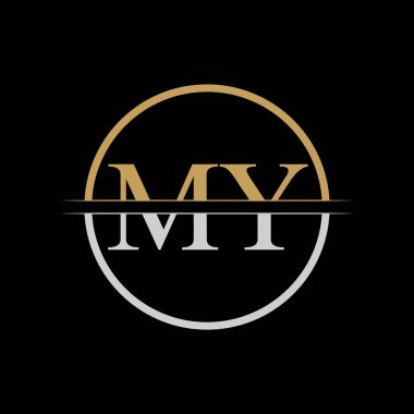 Logo Tasarım Şablonu 'nun baş harfleri. Altın ve Gümüş Harfler Logom Tasarımı