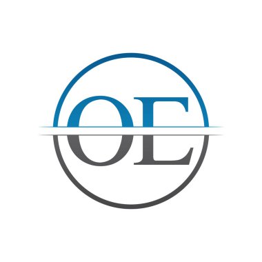 İlk Monogram Harf Oe Logo Tasarım Vektör Şablonu. Oe Harf Logo Tasarımı