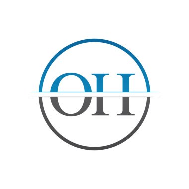 İlk Monogram Harf Oh Logo Tasarım Vektör Şablonu. Harf Logosu Tasarımı