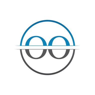 İlk Monogram Harf Oo Logo Tasarım Vektör Şablonu. Oo Harf Logosu Tasarımı
