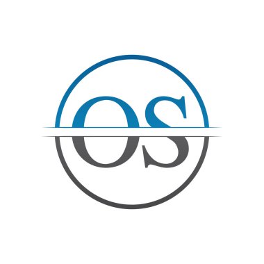 İlk Monogram Harf Os Logo Tasarım Vektör Şablonu. Os Harf Logosu Tasarımı